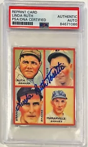 1935 Goudey REPRINT Babe Ruth Linda Ruth Tosetti Signed Auto Card #1J PSA/DNA - Picture 1 of 1