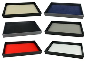 1.5 inch Deep Black Stackable Plastic Tray with Choice of Padded Display Pad - Picture 1 of 8