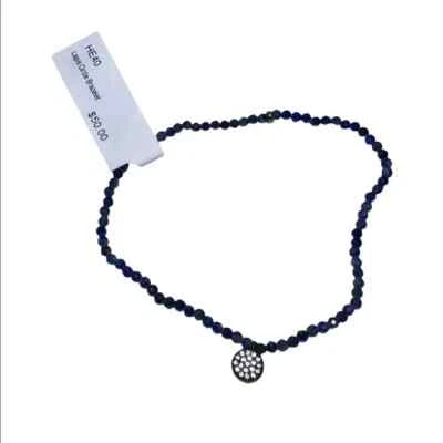 Pulsera Kesi Jewels Macy's HE40 Azul Lapislázuli Pavé Cristal Círculo Dije Cuentas Nueva con Etiquetas Foto 1 de 4