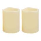 2 Waterproof Outdoor Battery Operated Flameless LED Pillar Candles with Timer...