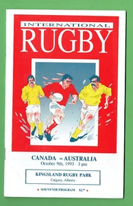 #MM. CANADA V AUSTRALIA  RUGBY UNION PROGRAM  9th Octoberber 1993 - Bild 1 von 2
