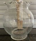 Clear glass ruffle top ROSE BOWL VASE 5 1/2" Tall X 2 1/2" Wide at base