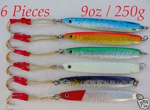 Knife Jigs 9oz / 250g 6 Stück vertikale Salzwasser Angelköder - zufällige Farben - Bild 1 von 6