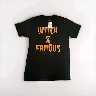 Camiseta Halloween “Bruja y Famosa” Quinto Sol Negra y Naranja Para Mujer S M Foto 1 de 4