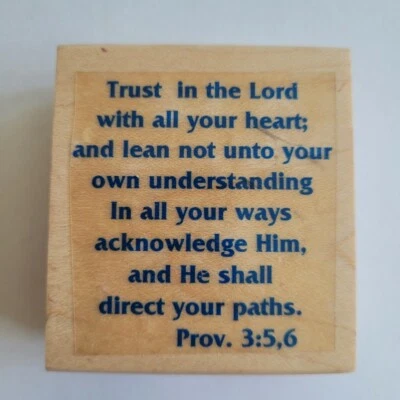 Confía en el Señor con todo tu corazón Prov. Sello de goma montado 3:5,6 Foto 1 de 2