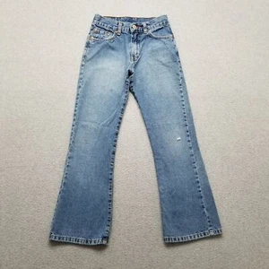 Vintage Lucky Brand Jeans Youth 8 Blue Denim Flared Girls 22x24 Distressed - Picture 1 of 15