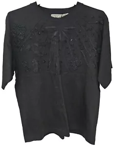 T-Shirt Caviar by Exclusive Imports bestickt perlenschwarz Größe M - Bild 1 von 10