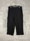 Dennis Basso Pants Medium Black Cropped Textured Woven Pull-On