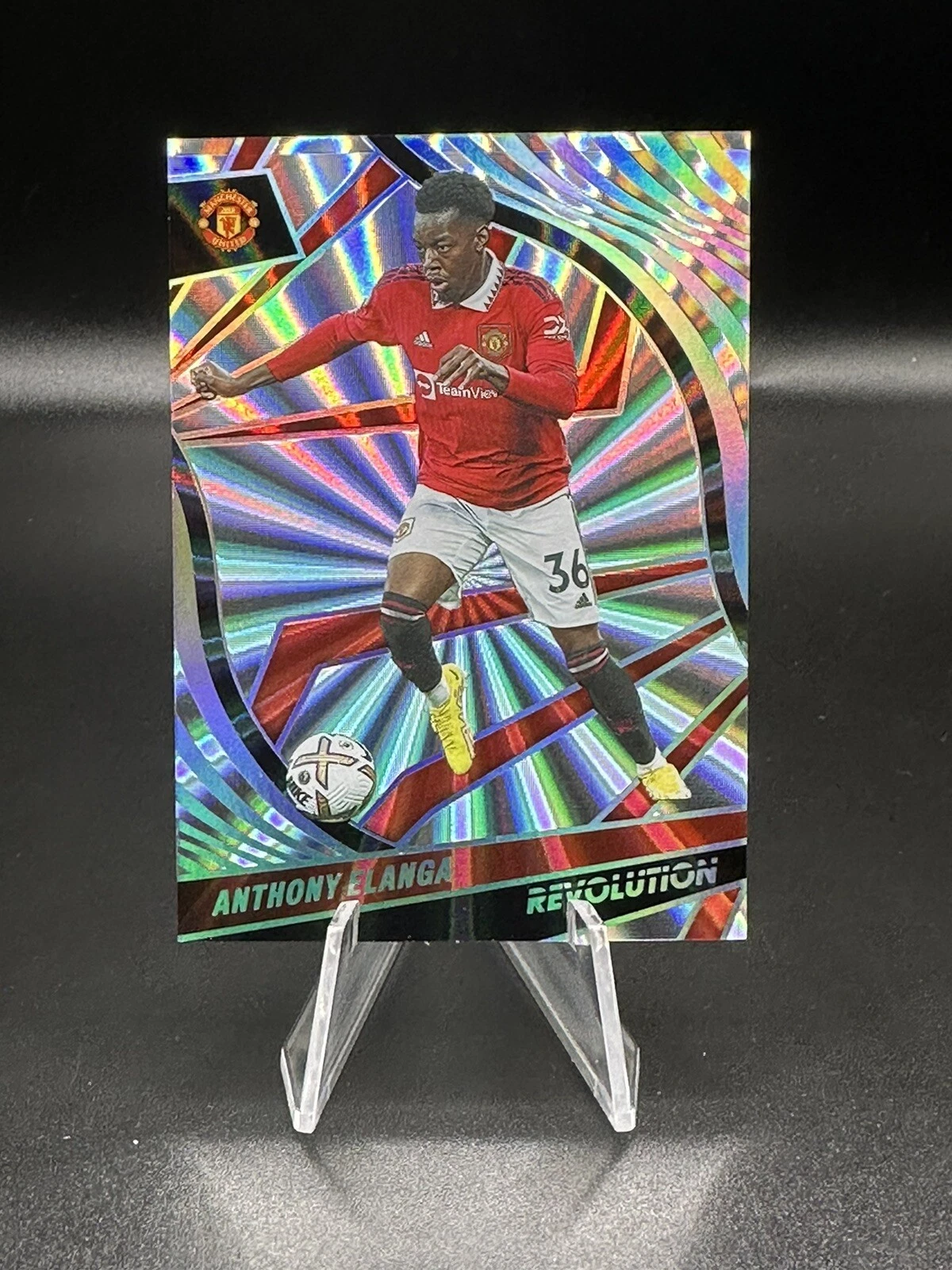 2022-23 Revolution Premier League Soccer Anthony Elanga #/50 Sunburst #174