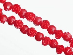 30pcs Flower Shape Loose Spacer Beads Artificial Coral Jewelry Findings 8mm