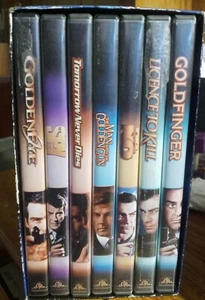 PREV VIEWED-JAMES BOND COLLECTION DVDS-GOLDFINGER,DR NO,GOLDENEYE,LICEN TO KILL - Picture 1 of 2