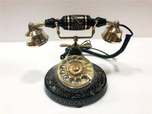 Beautiful Vintage Antique Nautical Solid Brass Rotary Dial Working Telephone - Picture 1 of 6