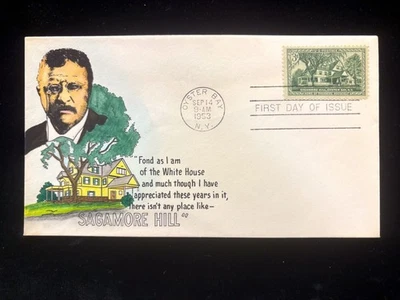 PERILLA FDC DIBUJADA A MANO, PINTADA A MANO CACHÉ #1023 SAGAMORE HILL Foto 1 de 2