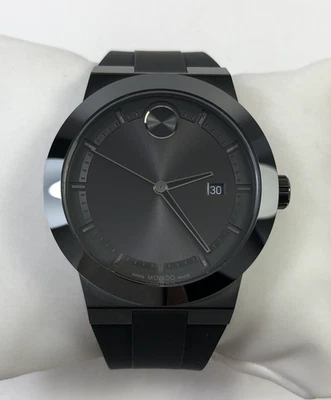 Movado Bold Fusion SWISS Quartz Black Dial Rubber Strap Men's Watch 3600849 - image 1 of 4