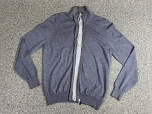 Cárdigan Suéter Gran Sasso Cremallera Completa y Botones Para Hombre XL (52) Gris Lana Virgen - Imagen 1 de 16