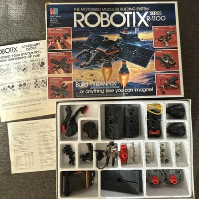 Robotix R-1100 Milton Bradley 1985 juego de construcción + caja, sin manual, juego completo Foto 1 de 4