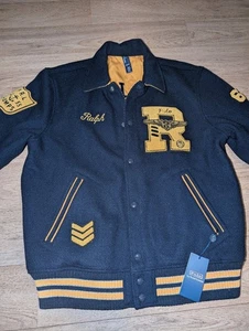 Polo Ralph Lauren Reversible Letterman Jacket Size - Picture 1 of 12