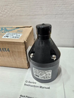 Griffco BPG100P PVC Back Pressure Valve 1" NPT, 10-150 PSI, Set 50 PSI