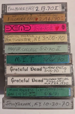 10 Grateful Dead 1970 Live Concert Cassette Tapes - Image 1 of 2