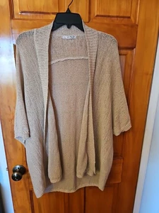 W.D NY Damen beige offene Strickjacke Größe 2X Baumwollmischung neu ohne Etikett  - Bild 1 von 5