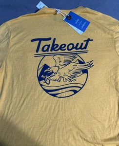 T-Shirt Tentree Takeout Giallo Ambra Materiale Tencel Uomo L Morbida Nuova con etichette - Foto 1 di 6