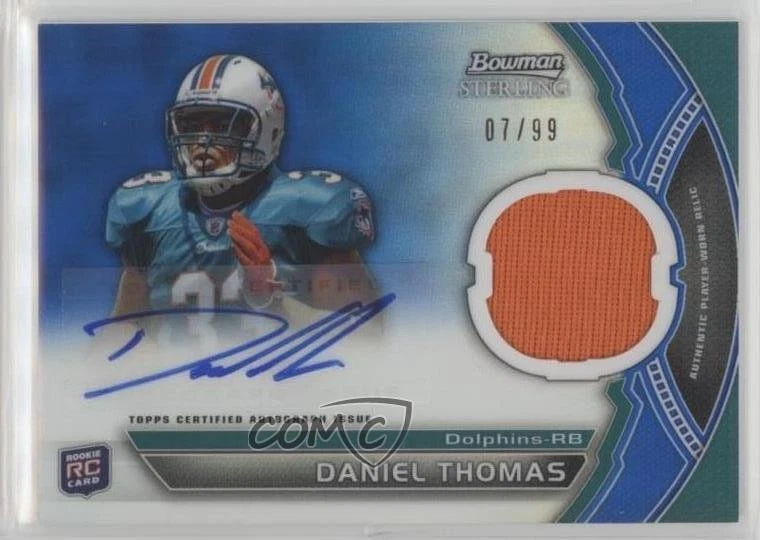 2011 Bowman Sterling Relics Blue Refractor /99 Daniel Thomas Rookie Auto RC - Image 1 of 2
