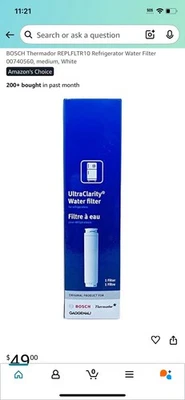 BOSCH Thermador REPLFLTR10 Refrigerator Water Filter 00740560 - Image 1 of 4