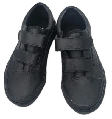 Vans Old Skool V Classic Tumble Negro Mono Cuero Niños Talla 11.5 Foto 1 de 4