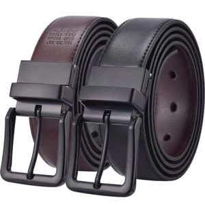 Beltox Men’s Belts Reversible Leather 1.25” Wide 1 for 2 Rotate Buckle Gift B... - Picture 1 of 8