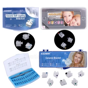 Dental Orthodontic Self Ligating Brackets Ceramic Sapphire Brace Roth MBT Hooks - Picture 1 of 19