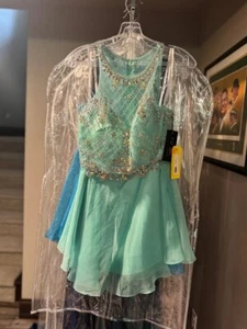 Vestido de cóctel verde menta 2 piezas talla M (8-10) - Imagen 1 de 3