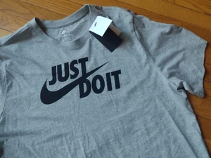 NWT, Men's Nike Big & Tall Crew Neck 100% Cotton "Just Do It" Gray T-Shirt - Picture 1 of 5