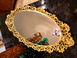 Beatiful Vintage Vanity/Wall Mirror Gold Planted size 23in x 12.5in - Picture 1 of 5