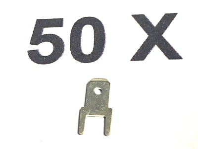 FASTON IS NOW TE CONNECTIVITY 4,8 mm, PCB, Steckanschlüsse für Kabelschuhe, FASTON 4.8 V vernickelt, 50 Stück