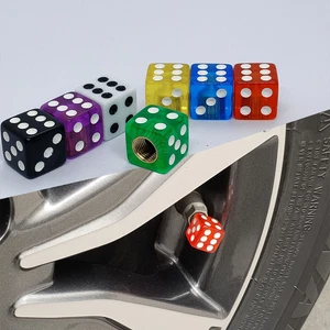 For Car/Bike/Truck Dust Cover Dice Wheel Valve Stem Tire Caps Clear Trims ↷ - Picture 1 of 18