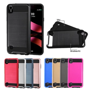 Funda protectora a prueba de golpes con textura de cepillo para LG Tribute HD X Style LS676 L56VL - Imagen 1 de 29