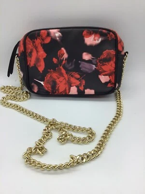 Bolso Bandolera Victoria's Secret Rojo Negro Para Mujer Floral Pequeña Correa de Cadena Foto 1 de 3