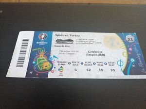 Spain V Turkey Euro 2016 France. Ticket. 17th June