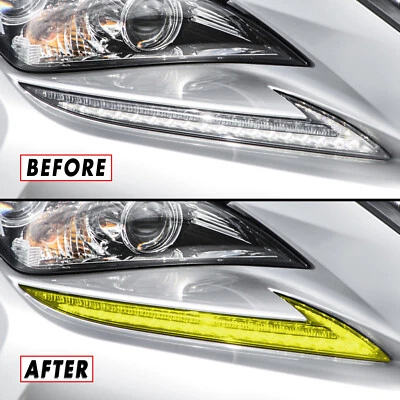 FOR 15-18 Lexus RC DRL Turn Signal YELLOW Precut Vinyl Tint Overlay - Image 1 of 4