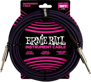 CABLE instrument JACK / JACK COUDE 5.5M ERNIE BALL TRESSEE 6395 NOIR ET VIOLET - Picture 1 of 2