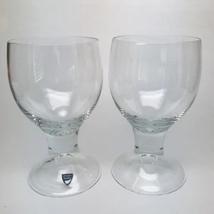 NEW - ORREFORS Glass "BOHEME" 2 BEER GOBLETS 6-1/2" - NILS LANDBERG SWEDEN - Picture 1 of 5
