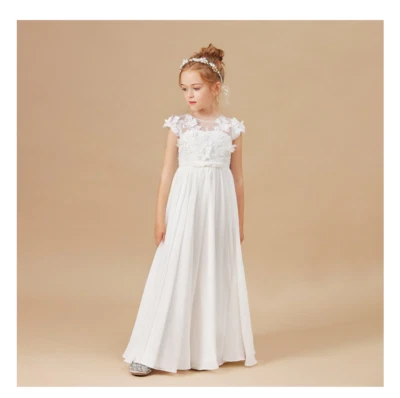 Children's Princess Wedding Dress Flower Girl Holy Communion Embroidered Outfit - Image 1 of 4