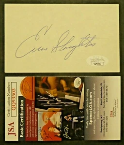 Enos Slaughter 1916-2002 Signed 3x5 Baseball Index Card with JSA COA - Picture 1 of 1