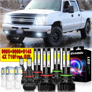 Para For Chevy Silverado 1500 2500 HD 2003-2006 Faros + luces antiniebla 6000K - Picture 1 of 10