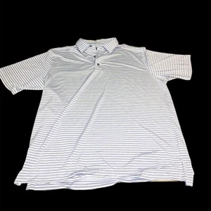 FJ FootJoy Men’s Size XL Stretch Lisle Short Sleeve Golf Polo Striped - Picture 1 of 8
