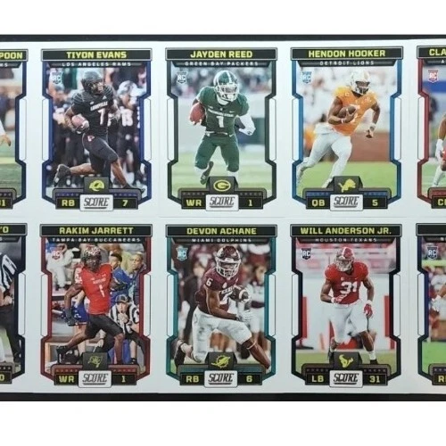 2023 PANINI SCORE FOOTBALL ROOKIE CARDS - PROTENTIAL - THROWBACK ROOKIES#301-399 - Image 1 of 1