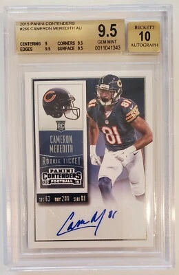 2015 Panini Contenders Cameron Meredith Autograph RC 30/49 BGS 9.5 w/ 10 Auto - Image 1 of 2