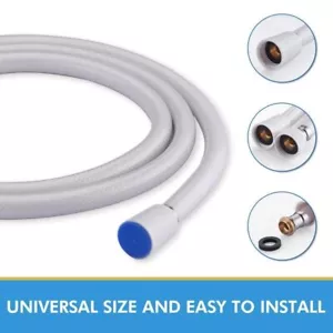 Manguera de ducha de PVC 59 pulgadas extra larga lisa manguera de ducha de mano flexible blanca - Imagen 1 de 6