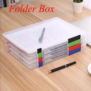 Plastic Paper Organizer Transparent Storage Document Case A4 File Folder - Picture 1 of 14