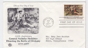 TurtlesTradingPost- Herkimer At Oriskany 1977 #1722 FDC- Artcraft Variety Cachet - Picture 1 of 1